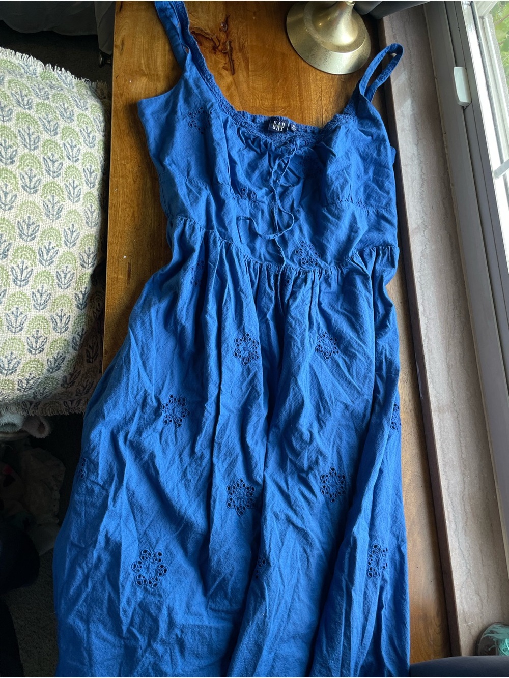 GAP Royal Blue Eyelet Midi Dress - Sleeveless Summer Style